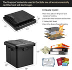 DocSafe Storage Ottoman with Lock, Fireproof Folding Ottoman Foot Rest Stool - Image 3