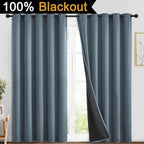 Yakamok Stone Blue 100% Blackout Curtains 84 Inches Long 70" Wide 2 Panel | - Image 2