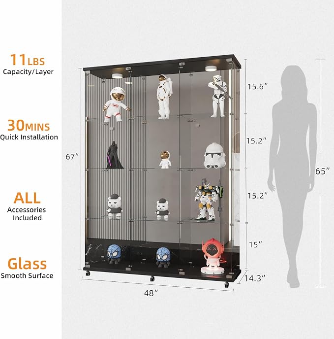 LFT HUIMEI2Y Glass Display Cabinet 12 Shelves - Image 2