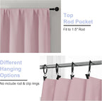 Simplebrand Ava Blush Short 36 Inches Blackout Curtain 2 Panels Set, Half - Image 3