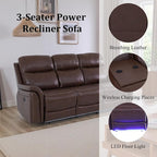 Breathable Leather Power Recliner Sofa Set, 3 Piece Living Room Furniture Set - Image 3