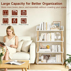 4-Tier Wooden Bookshelf, Modern Open Bookcase - Image 5