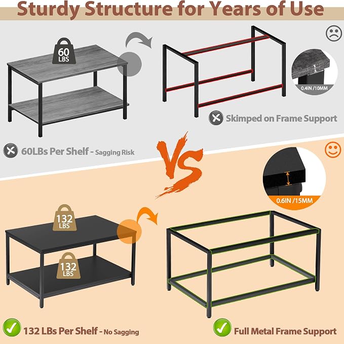 ZenStyle Industrial Coffee Table - Image 6