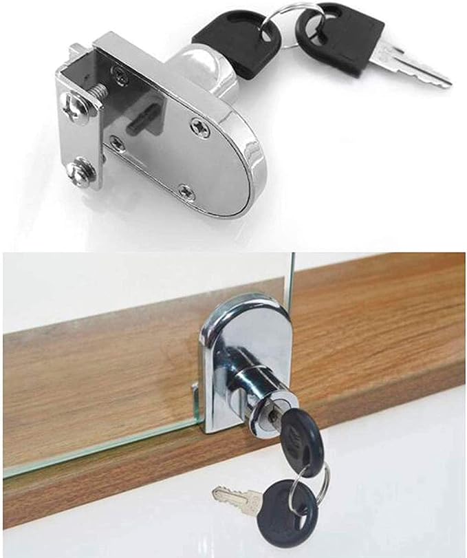 2Pcs Glass Cabinet Lock with Keys, Display Case Lock - Image 5