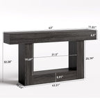 LITTLE TREE 63 Inches Long Console Table, 2-Tier Farmhouse Sofa Table Behind - Image 2
