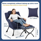Lazy Chair with Ottoman, Large Accent Chair with Ottoman and a Throw Pillow - Image 2
