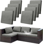 CALBODE 8Pcs Outdoor Stretch Cushion Covers, Waterproof Outdoor Chair Cushion by CALBODE