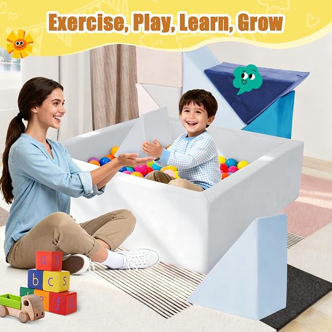 Tangram Puzzles modular kids play couch building fort, Children explorer sofa - Image 8
