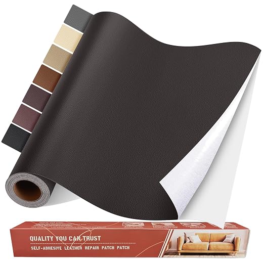Self Adhesive Leather Repair Patch Kit, 17 in x 79 in Large Vinyl Leather by Yikda