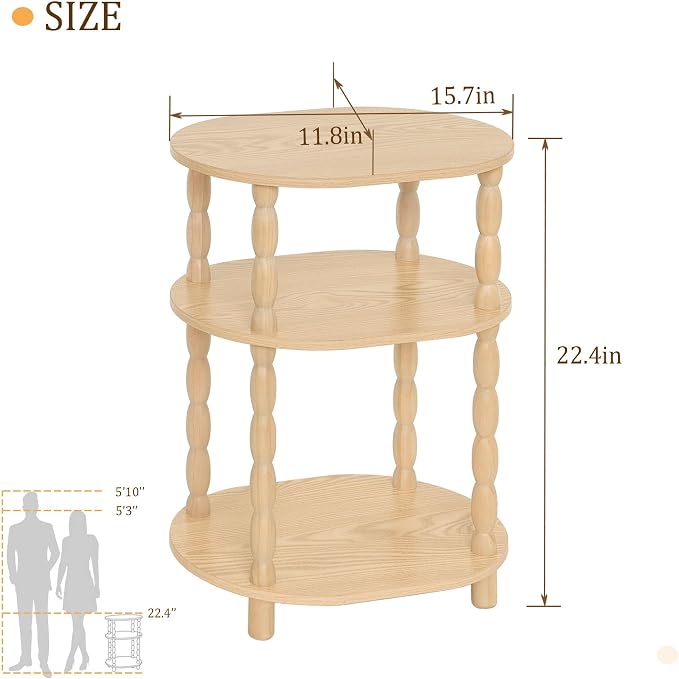 MaxSmeo End Table, Small Oval Side Table - Image 3