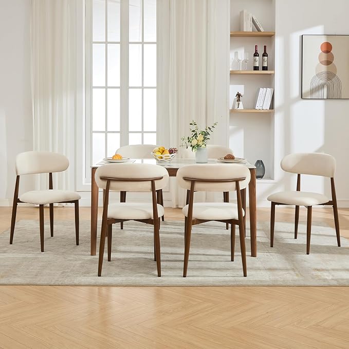 UVV Dining Chairs Set of 6, Metal Kitchen Chairs - Image 2