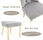 KCC Velvet Dining Chairs Set of 4, Upholstered High-end Tufted Dining Chair - Image 6
