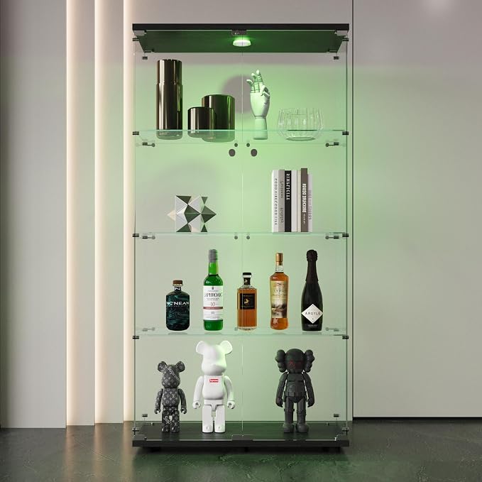 FLYMUHJIA 4-Shelf Tempered Glass Display Cabinet - Image 6