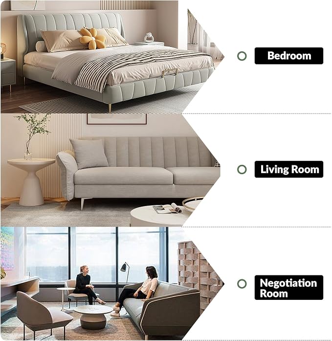 81" Genuine Leather Sofa, Classic 3-Seater Couchs - Image 7