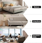 81" Genuine Leather Sofa, Classic 3-Seater Couchs - Image 6
