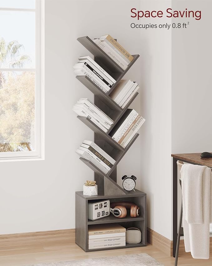 SUNMORY 6 Tier Tree Bookshelf, Tall Bookcase - Image 3