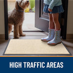 OLANLY 2-Pack Front Door Mats 47x23, Waterproof Heavy-Duty Doormats | Beige - Image 7