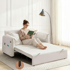 63" Velvet 3 in 1 Convertible Sleeper Sofa Bed, Pull Out Couch Bed Loveseat - Image 2
