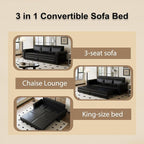 Faux Leather Sleeper Sofa Couch - Image 9