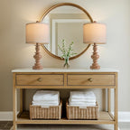 BOBOMOMO 20" Rustic Bedside Lamps Set of 2- Vintage Resin Table Lamps - Image 7