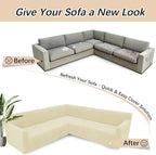 Arfntevss Stretch Sectional Couch Covers L Shaped Corner Sectional Sofa Cover - Image 6