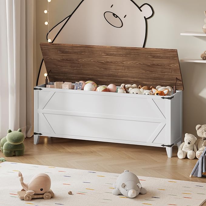 HOOBRO 47.2" Toy Box, Storage Bench - Image 2
