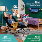Tiita Folded Chair with Ottoman, Soft Faux Fur Oversized Folding Accent Chair - Image 8