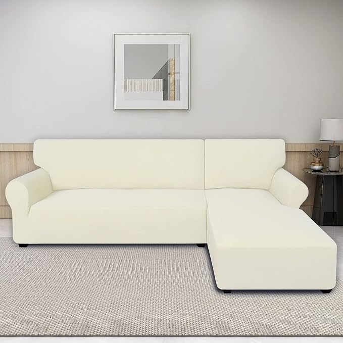 PureFit Stretch Sectional Couch Covers 2 pcs Non Slip L Shape Sofa Cover | - Image 2