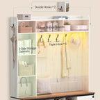 Hzuaneri 59.8" Hall Tree, LED Farmhouse Entryway Storage and Coat Rack Wood - Image 6