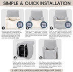 Recliner Chair Covers, 4-Piece Stretch Geometric Strokes Jacquard Reclining - Image 8
