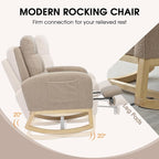 NIOIIKIT Modern Nursery Rocking Chair, Teddy Upholstered Rocking Chair - Image 5