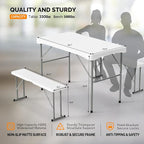 VINGLI Picnic Table Set with 2 Benches, 6 Feet Camping Table Chair Set - Image 4