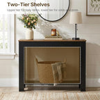 YATINEY Farmhouse Console Table, 39.4'' Small Narrow Entryway Table, Wood Couch - Image 4