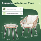 ECOTOUGE 6-Piece Wicker Patio Bistro Set, Outdoor Rattan Dining Set - Image 6