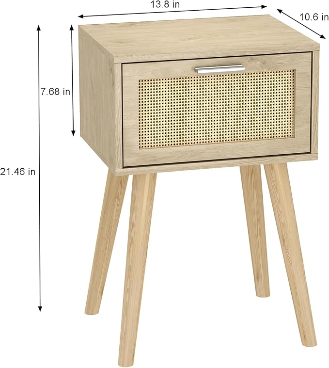 LAATOOREE Nightstand Set of 2, Small Bedside Table, Boho Side End Table - Image 3