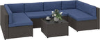 Outsunny 7 Piece Patio Furniture Set, Wicker Outdoor Sectional Sofa Set by Outsunny