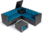 VINGLI 4 Pieces Outdoor Sectional Wicker Patio Furniture - Image 8