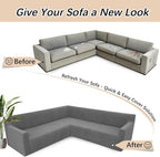 Arfntevss Stretch Sectional Couch Covers L Shaped Corner Sectional Sofa Cover - Image 6