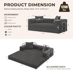 GRUSIGN 78 Inch Convertible Sofa Bed, 5-in-1 Futon Sofa Bed Pull Out Couch - Image 2