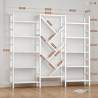 INNOD 70" Triple 5 Tier Book Shelf, Large Wooden Bookcase - Image 2