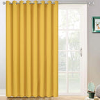 Yakamok Mustard Yellow Room Darkening Curtains 84 inch Sliding Door Drapes | 1 by Yakamok