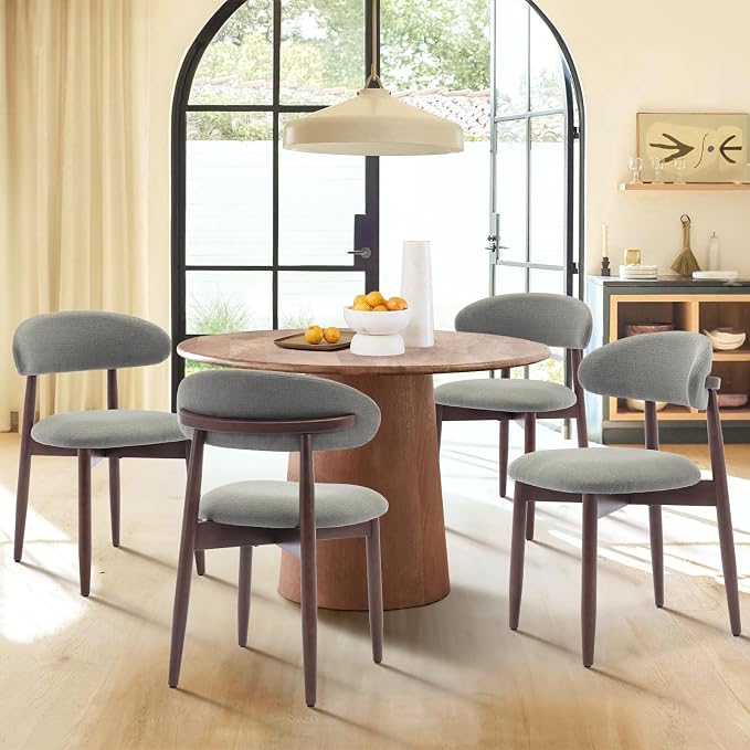 COLAMY Wooden Dining Room Chairs Set of 2, Modern Upholstered Fabric Dining - Image 7
