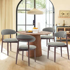 COLAMY Wooden Dining Room Chairs Set of 6, Modern Upholstered Fabric Dining - Image 3