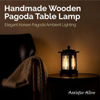Antique Alive Traditional Korean Wood Lamp | Handmade Asian Oriental Table - Image 7