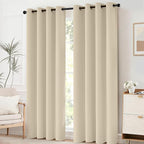 Yakamok Room Darkening Curtains 52x84 inch Length Cream Beige-Living Room | 2 - Image 6