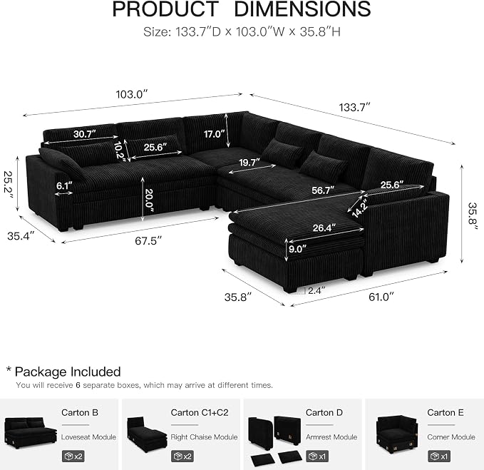 Belffin Large Modular Sectional Sofa - Image 2