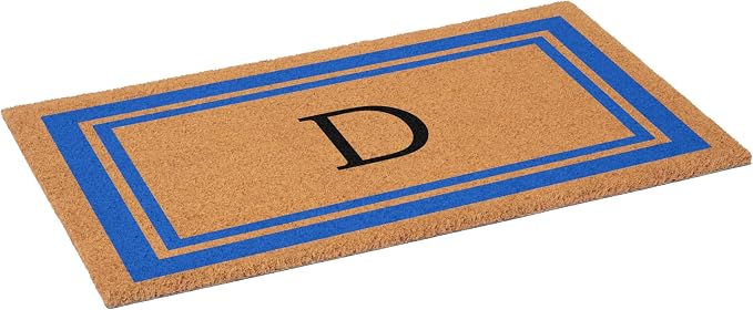 Calloway Mills 152971830D Blue Border 18" x 30" Monogram Doormat - Image 3