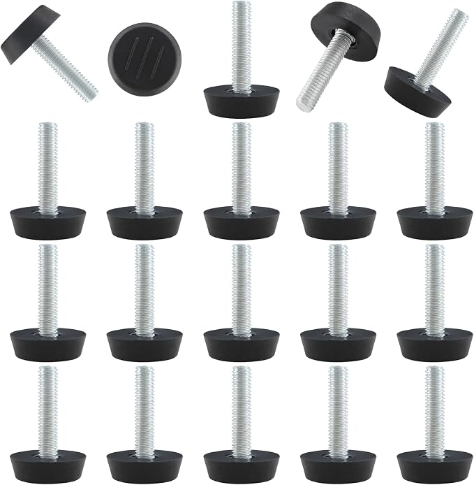 Zorfeter 30 Pcs Screw in Threaded Furniture Adjustable Levelers, M6 Leveling by Zorfeter