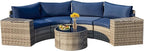 ECOTOUGE 7 Piece Outdoor Half Moon Furniture, Wicker Patio Sectional by ECOTOUGE
