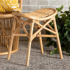 Baxton Studio Elgon Modern Bohemian Natural Brown Rattan Footstool - Image 4